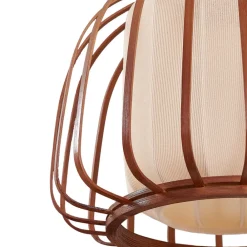 Pendellamper|Væglamper ^ Lindby væglampe Davella, Ø 26 cm, sort, bambus, tekstil