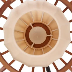Pendellamper|Væglamper ^ Lindby væglampe Davella, Ø 26 cm, sort, bambus, tekstil