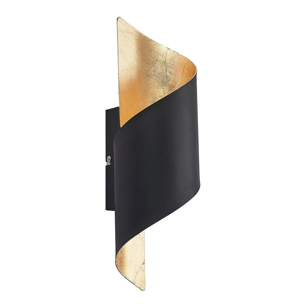 Lindby Gang|Pendellamper > væglampe Desirio, sort/guld, 35 cm, metal