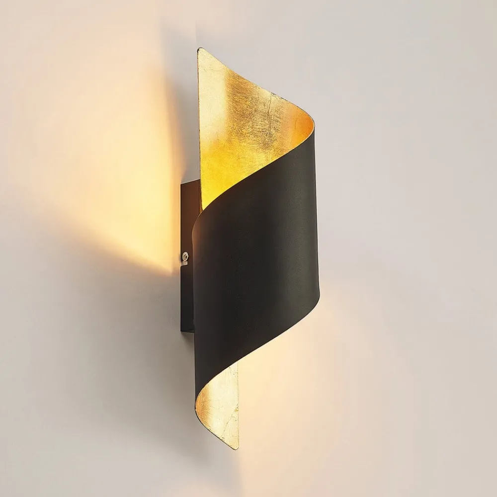 Lindby Gang|Pendellamper > væglampe Desirio, sort/guld, 35 cm, metal