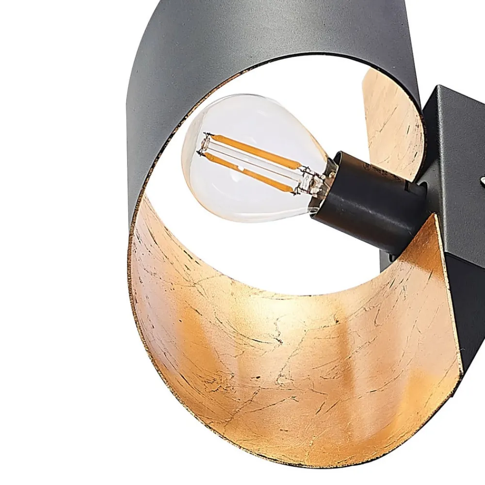 Lindby Gang|Pendellamper > væglampe Desirio, sort/guld, 35 cm, metal