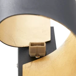 Gang|Pendellamper ^ Lindby væglampe Desirio, sort/guld, 24 cm, metal
