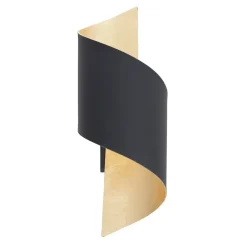 Gang|Pendellamper ^ Lindby væglampe Desirio, sort/guld, 24 cm, metal