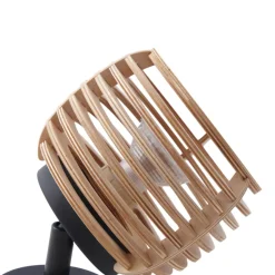 Lindby Væglamper|Væglamper > væglampe Ediz, GU10, sort, træ, Ø 12,7 cm