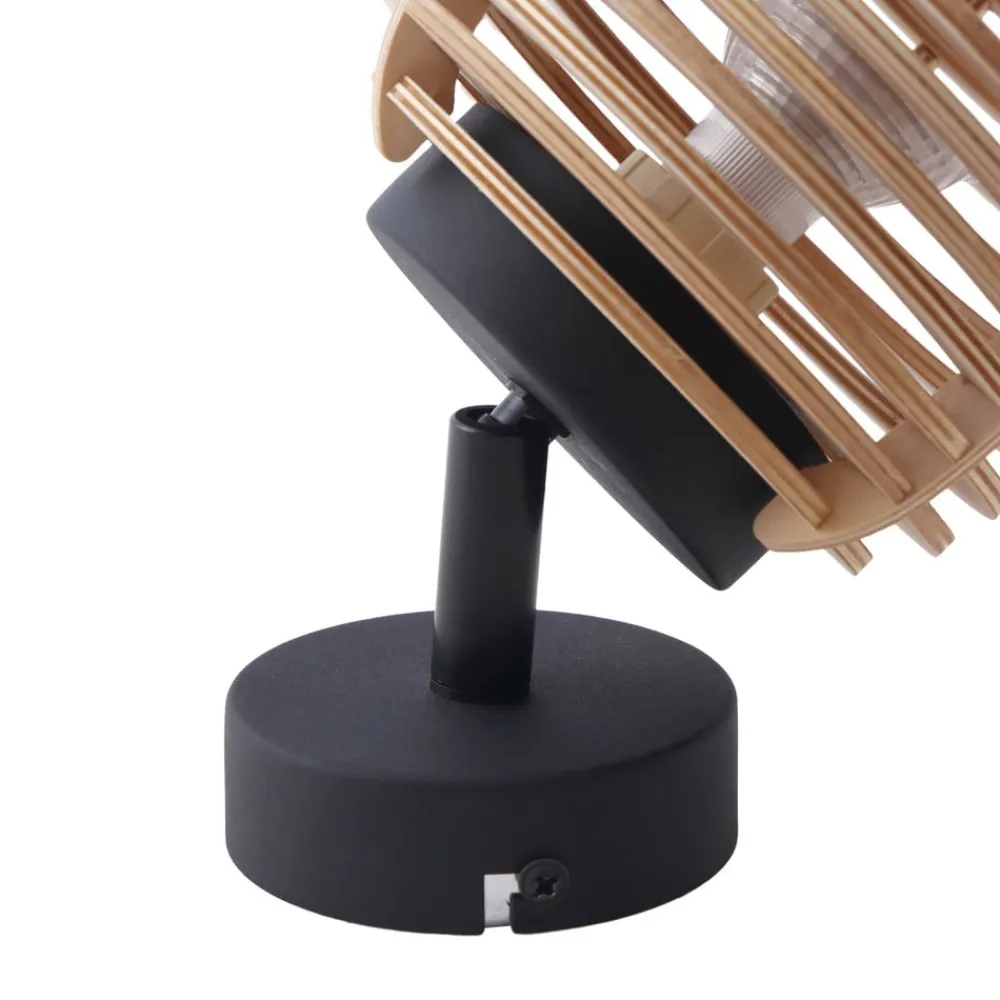 Lindby Væglamper|Væglamper > væglampe Ediz, GU10, sort, træ, Ø 12,7 cm