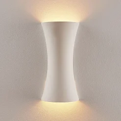Lindby Gang|Pendellamper > væglampe Edon, hvid, gips, konkav, 30 cm