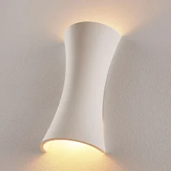 Lindby Gang|Pendellamper > væglampe Edon, hvid, gips, konkav, 30 cm