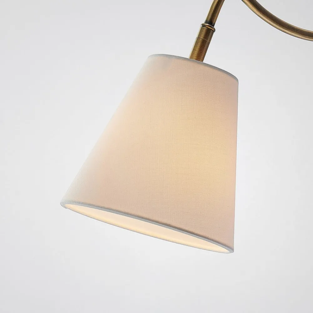 Lindby Væglamper|Væglamper > væglampe Ethan, hvid/gammel messing, stik, 28 cm, E14