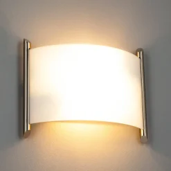 Gang|Pendellamper ^ Lindby væglampe Filippa, 31 cm, nikkel, glas, E27