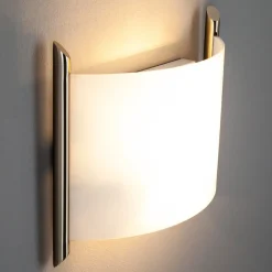 Gang|Pendellamper ^ Lindby væglampe Filippa, 31 cm, nikkel, glas, E27