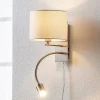 Lindby Pendellamper|Væglamper > væglampe Florens, nikkel, LED-læselampe, 23,5 cm