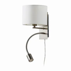 Lindby Pendellamper|Væglamper > væglampe Florens, nikkel, LED-læselampe, 23,5 cm