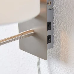 Lindby Pendellamper|Væglamper > væglampe Florens, nikkel, LED-læselampe, 23,5 cm