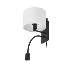 Lindby Væglamper|Væglamper > væglampe Florens, sort, LED-læselampe, 23,5 cm