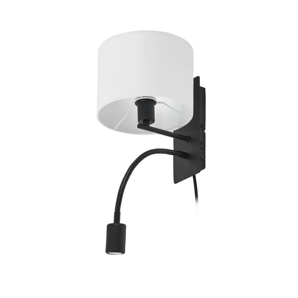 Lindby Væglamper|Væglamper > væglampe Florens, sort, LED-læselampe, 23,5 cm