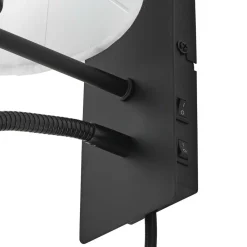 Lindby Væglamper|Væglamper > væglampe Florens, sort, LED-læselampe, 23,5 cm