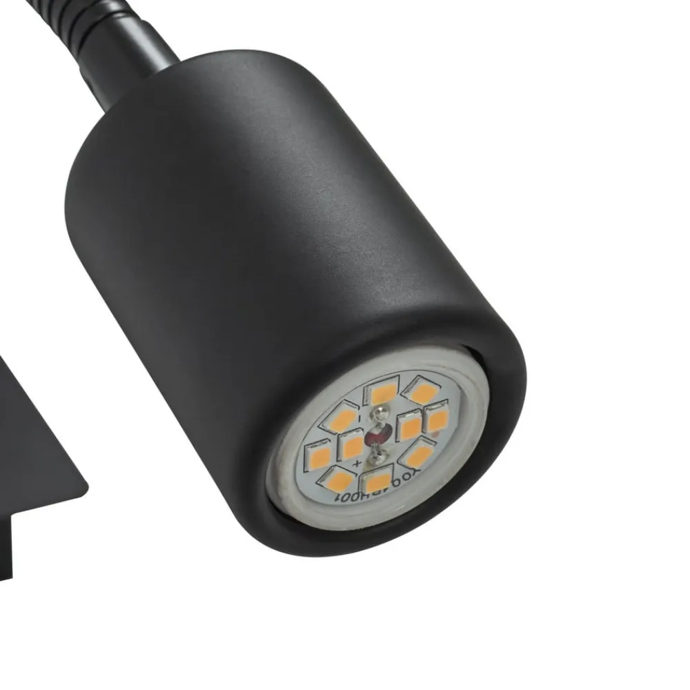 Lindby Væglamper|Væglamper > væglampe Florens, sort, LED-læselampe, 23,5 cm