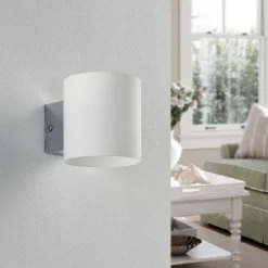 Lindby Gang|Pendellamper > væglampe Gerrit, hvid, glas, 10 cm høj, op/ned, G9