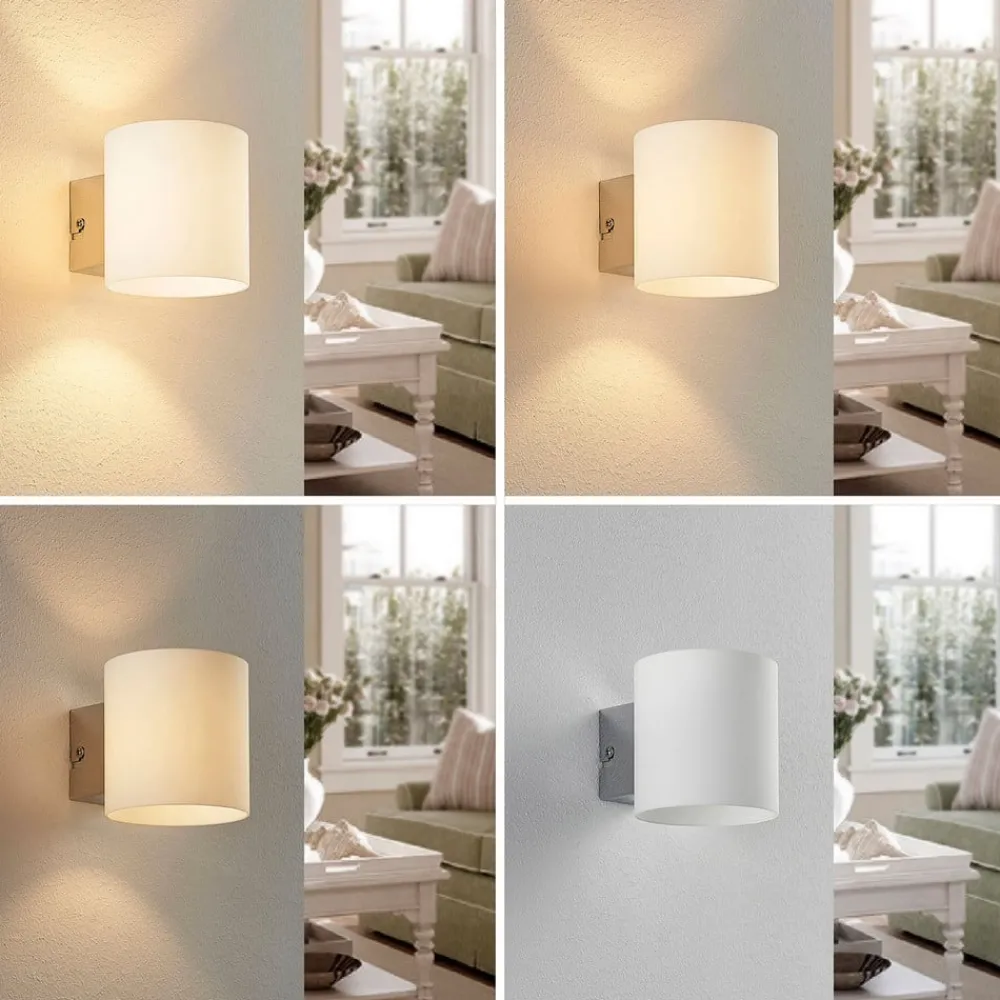 Lindby Gang|Pendellamper > væglampe Gerrit, hvid, glas, 10 cm høj, op/ned, G9