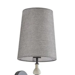 Lindby Væglamper|Væglamper > væglampe Haldorin, grå/sort, tekstil, 58 cm