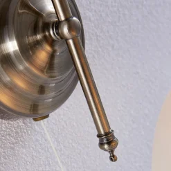 Væglamper|Væglamper ^ Lindby væglampe Hanna, 18 m, antik messing, metal, glas