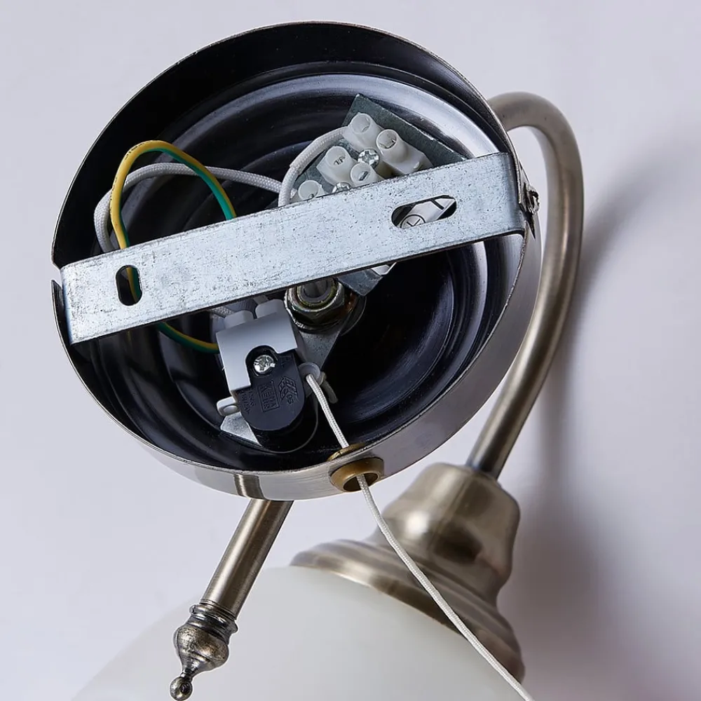 Væglamper|Væglamper ^ Lindby væglampe Hanna, 18 m, antik messing, metal, glas