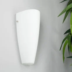 Lindby Gang|Pendellamper > væglampe Hermine, hvid, glas, højde 30 cm, E27