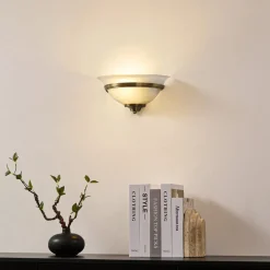 Lindby Gang|Væglamper > væglampe Irimia, 31 cm, antik messing, glas
