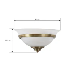 Lindby Gang|Væglamper > væglampe Irimia, 31 cm, antik messing, glas