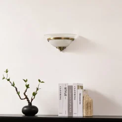 Lindby Gang|Væglamper > væglampe Irimia, 31 cm, antik messing, glas
