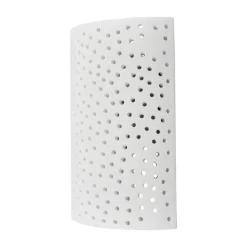 Lindby Gang|Pendellamper > væglampe Jiru, højde 23 cm, hvid, halvcirkelformet, gips