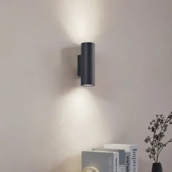 Lindby Gang|Væglamper > væglampe Joffrey, 18 cm, sort, op/ned, GU10
