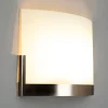 Lindby Gang|Væglamper > væglampe Karla, 35 cm, hvid/nikkel, glas, E27
