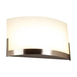 Lindby Gang|Væglamper > væglampe Karla, 35 cm, hvid/nikkel, glas, E27