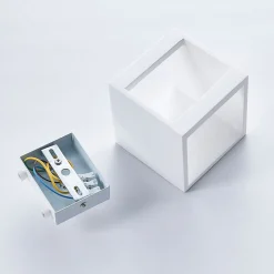 Lindby Gang|Pendellamper > væglampe Kay, hvid, gips, 11,5 x 11,5 cm