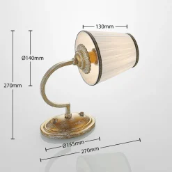 Gang|Pendellamper ^ Lindby væglampe Lumiel, creme/messing, tekstil, 27 cm