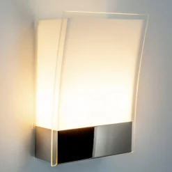 Væglamper|Væglamper ^ Lindby væglampe Malthe, højde 27 cm, krom, glas, metal