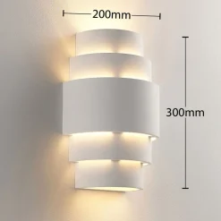 Gang|Pendellamper ^ Lindby væglampe Marit, højde 30 cm, hvid, gips, E14