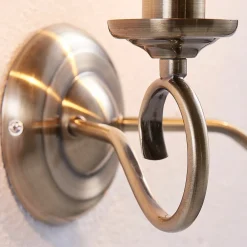 Lindby Væglamper|Væglamper > væglampe Marnia, antik messing, 2 lyskilder, 27 cm, E14
