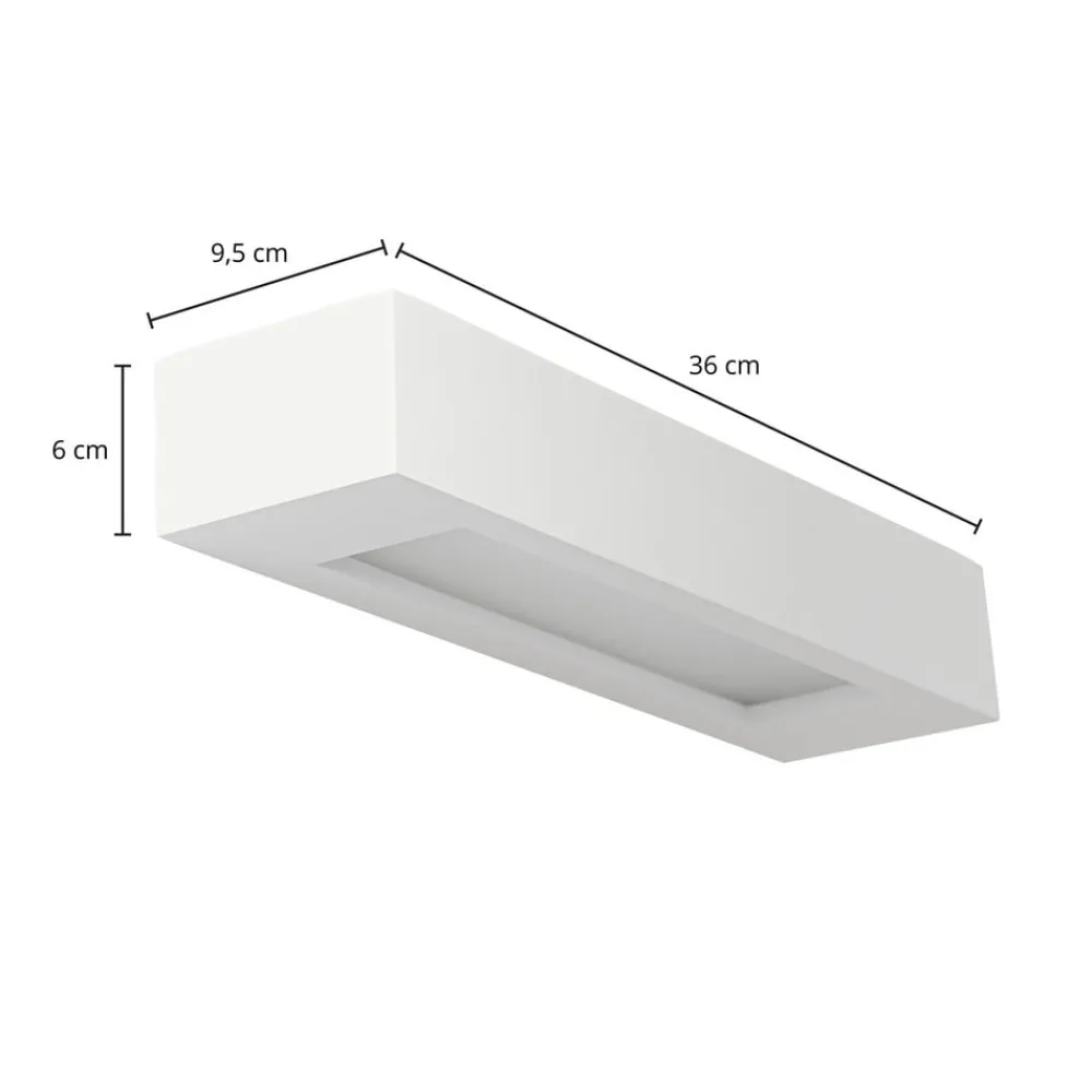 Lindby Gang|Pendellamper > væglampe Matteo, hvid, gips, 36 cm, E14, kan males