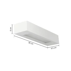 Lindby Gang|Pendellamper > væglampe Matteo, hvid, gips, 36 cm, E14, kan males