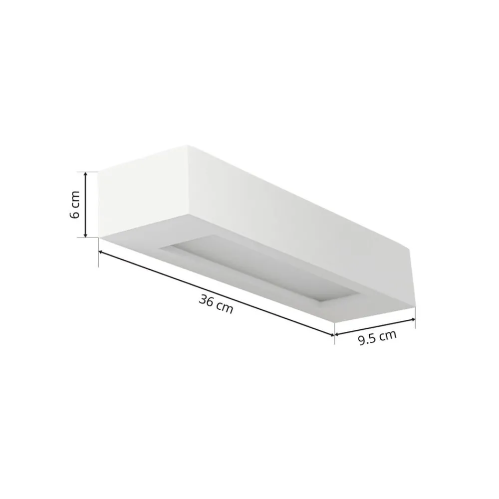 Lindby Gang|Pendellamper > væglampe Matteo, hvid, gips, 36 cm, E14, kan males