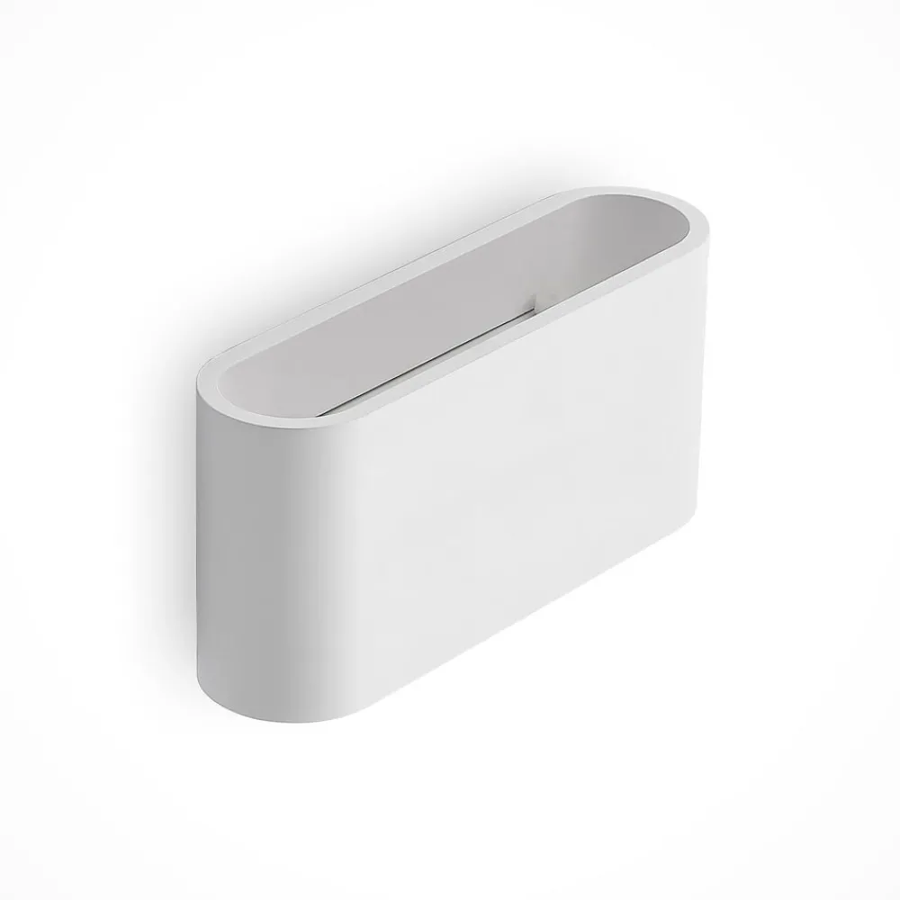 Lindby Væglamper|Væglamper > væglampe Mavora, afrundet, 25 cm, hvid, gips, G9