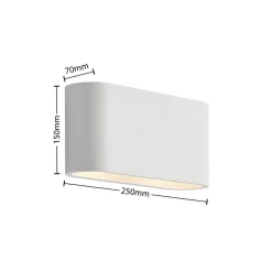 Lindby Væglamper|Væglamper > væglampe Mavora, afrundet, 25 cm, hvid, gips, G9