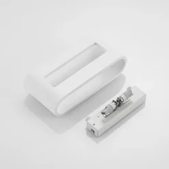 Lindby Væglamper|Væglamper > væglampe Mavora, afrundet, 25 cm, hvid, gips, G9