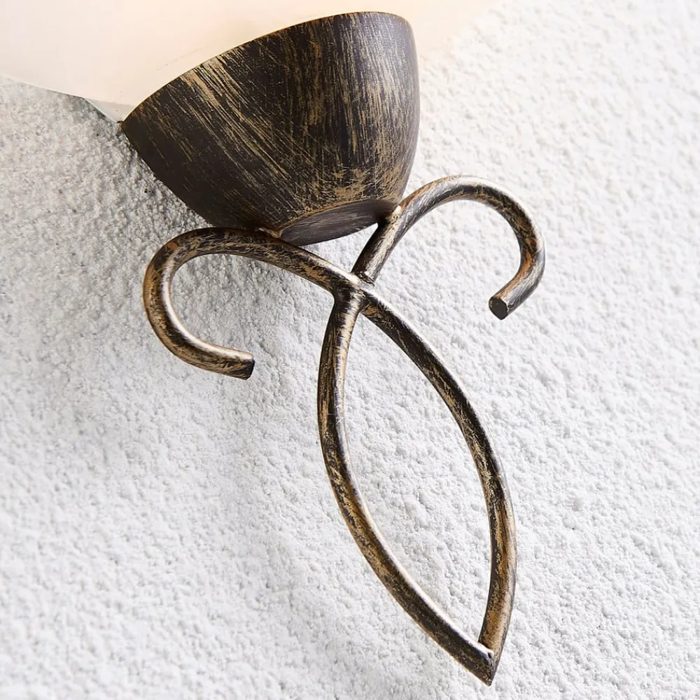 Lindby Gang|Pendellamper > væglampe Mohija, 25 cm, sort/guld, glas, E27