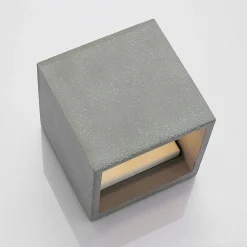 Lindby Væglamper|Væglamper > væglampe Nellie, grå, beton, 11,5 cm bred