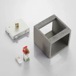 Lindby Væglamper|Væglamper > væglampe Nellie, grå, beton, 11,5 cm bred