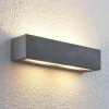 Væglamper ^ Lindby væglampe Nellie, grå, beton, 35,3 cm bred