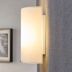 Gang|Pendellamper ^ Lindby væglampe Phil, hvid, glas, højde 21 cm